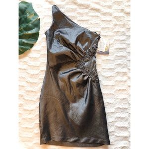 NWT Jessica McClintock One Shoulder Sequin Dress